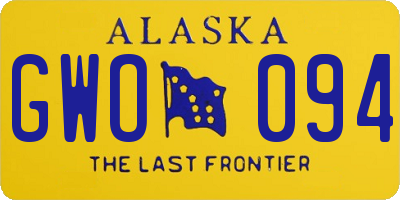 AK license plate GWO094