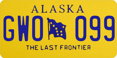 AK license plate GWO099