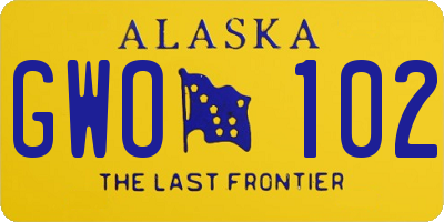 AK license plate GWO102