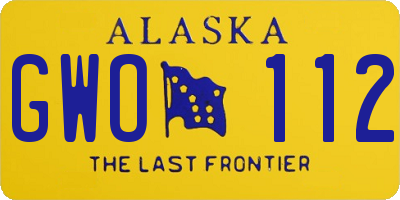 AK license plate GWO112