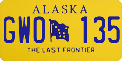 AK license plate GWO135