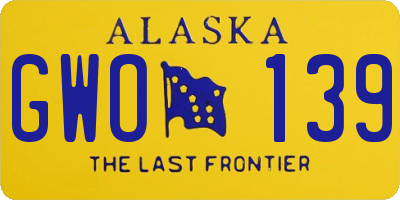 AK license plate GWO139