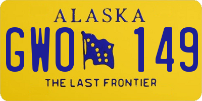 AK license plate GWO149