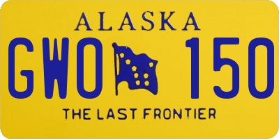 AK license plate GWO150