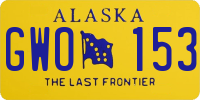 AK license plate GWO153