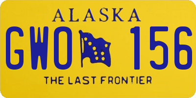 AK license plate GWO156
