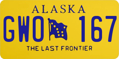 AK license plate GWO167