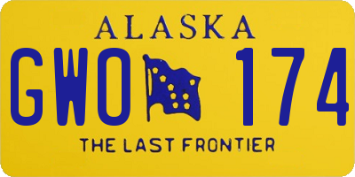 AK license plate GWO174