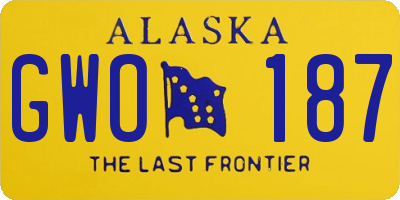 AK license plate GWO187