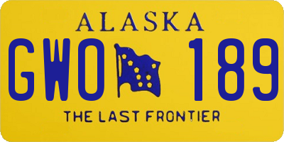 AK license plate GWO189