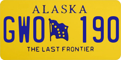 AK license plate GWO190