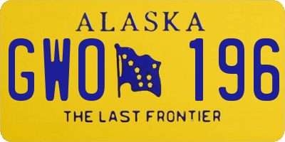 AK license plate GWO196