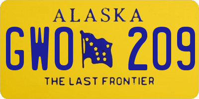 AK license plate GWO209