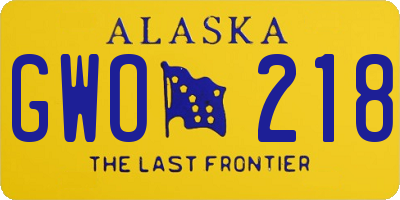 AK license plate GWO218