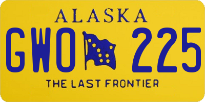 AK license plate GWO225