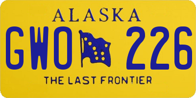 AK license plate GWO226