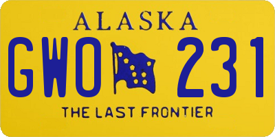 AK license plate GWO231