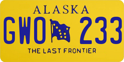AK license plate GWO233