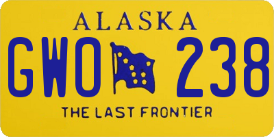 AK license plate GWO238