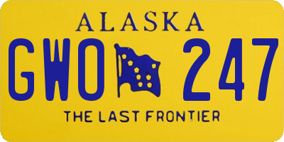 AK license plate GWO247
