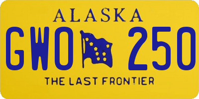 AK license plate GWO250