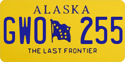 AK license plate GWO255