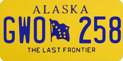 AK license plate GWO258