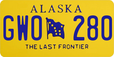 AK license plate GWO280