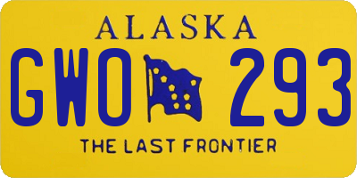 AK license plate GWO293