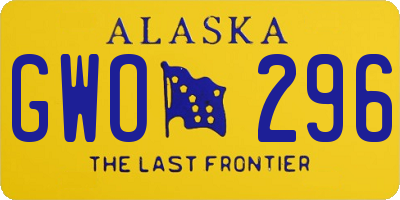 AK license plate GWO296
