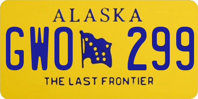 AK license plate GWO299