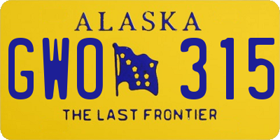 AK license plate GWO315