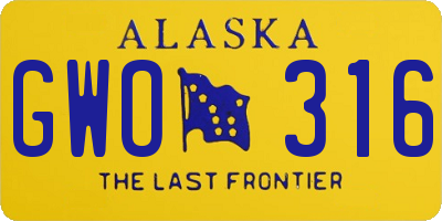AK license plate GWO316