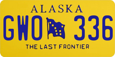 AK license plate GWO336