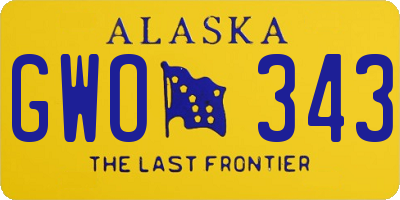 AK license plate GWO343