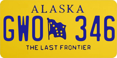 AK license plate GWO346