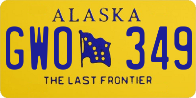 AK license plate GWO349