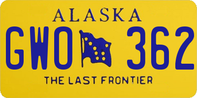 AK license plate GWO362