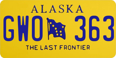AK license plate GWO363