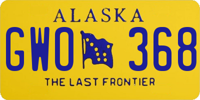 AK license plate GWO368