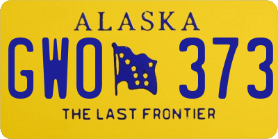 AK license plate GWO373