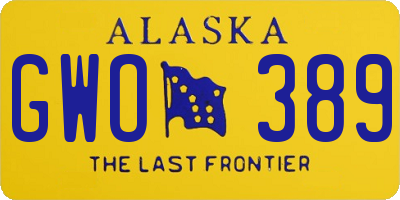 AK license plate GWO389
