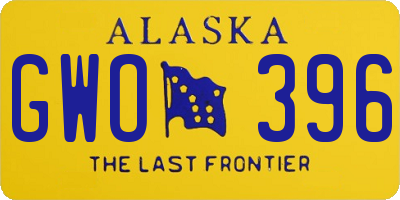 AK license plate GWO396