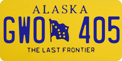 AK license plate GWO405