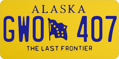 AK license plate GWO407