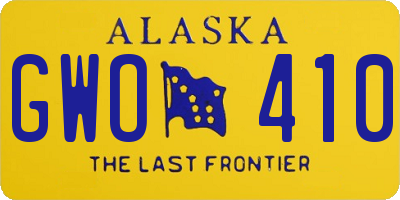 AK license plate GWO410