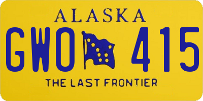 AK license plate GWO415