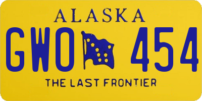 AK license plate GWO454