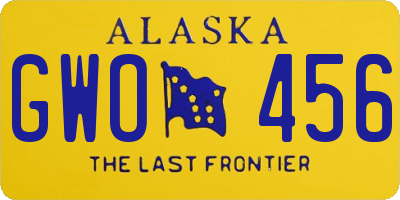 AK license plate GWO456