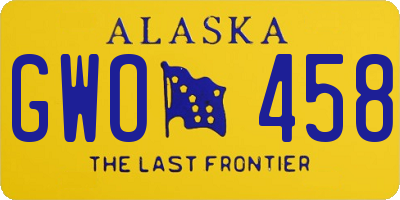 AK license plate GWO458